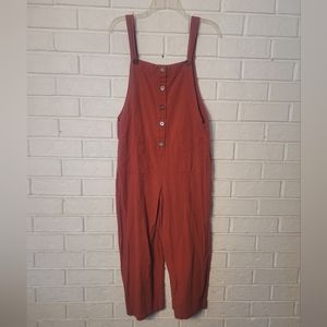 &Merci Cotton Linen Lagonlook Burnt Orange Overall Size Medium